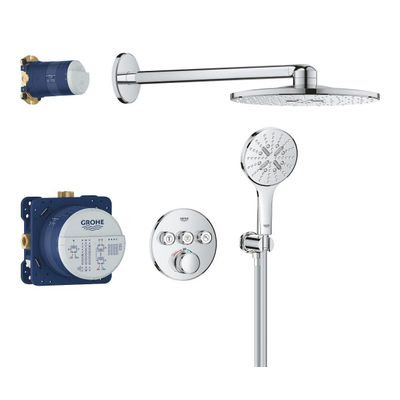 Grohe Grohtherm smartcontrol regendoucheset - inbouw - hoofddouche rond 31cm - handdouche rond - chroom