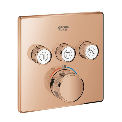 GROHE Grohtherm Smartcontrol Mengkraan - afdekset - thermostaat - met 3x omstel - warm sunset
