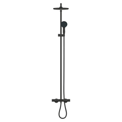 GROHE Tempesta System 250 Regendoucheset - 158.8cm - hoofddouche - 25cm - ronde handdouche - 2 straalsoorten - met thermostaatkraan - matte black