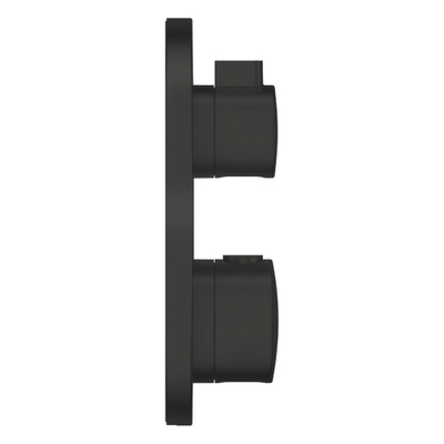 GROHE Grohtherm Douchemengkraan - afdekset - thermostatisch - 2 uitgangen - met omstelling - rond - matte black
