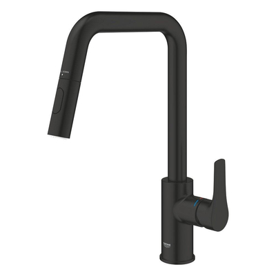 GROHE Eurosmart Keukenmengkraan - uittrekbare uitloop - 2 straalsoorten - matte black