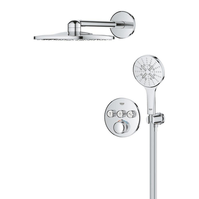 Grohe Grohtherm smartcontrol regendoucheset - inbouw - hoofddouche rond 31cm - handdouche rond - chroom