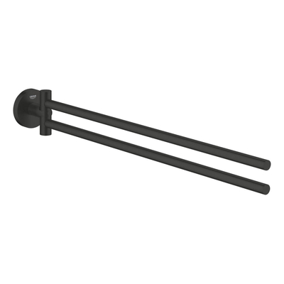 GROHE Essentials Handdoekhouder - 44cm - 2-delig - draaibaar - matte black