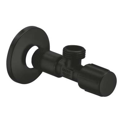 GROHE Hoekstopkraan - 1/2"x1/2" - met rozet - matte black
