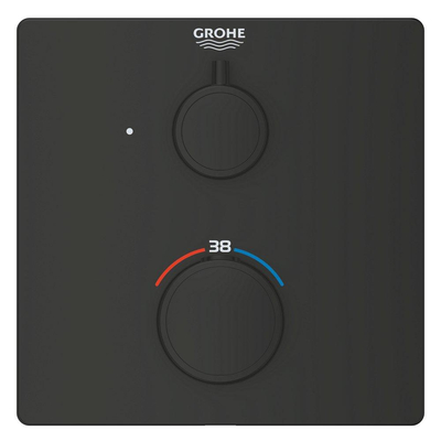 GROHE Grohtherm Mengkraan - afdekset - thermostatisch - 1 uitgang - vierkant - matte black