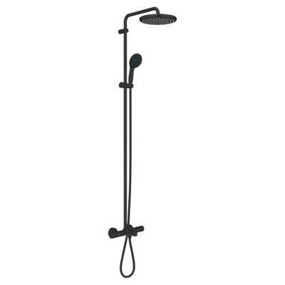GROHE Tempesta System 250 Regendoucheset - 158.8cm - hoofddouche - 25cm - ronde handdouche - 2 straalsoorten - met thermostaatkraan - matte black
