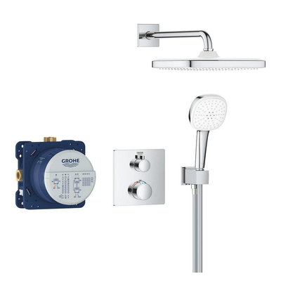 GROHE Grohtherm Perfect Cube Doucheset - inbouw thermostaat - hoofddoucheset - 25cm - chroom
