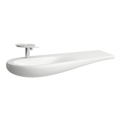 Laufen Alessi One meubelwastafel 120x50x16.5cm 1 kraangat waskom links. aflegruimte rechts incl. clou keramiek lcc-wit