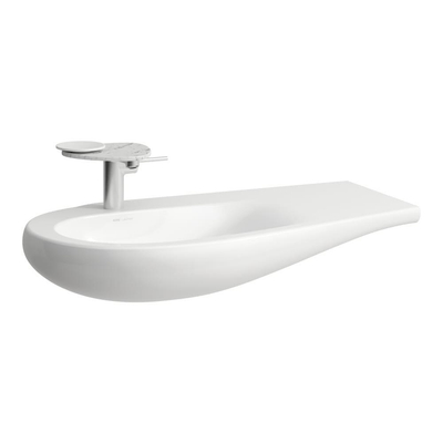 Laufen Alessi One meubelwastafel 90x50x16.5cm zonder kraangat waskom links. aflegruimte rechts incl. afvoerplug keramiek lcc-wit