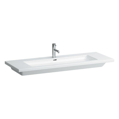 Laufen Living Square meubelwastafel 130x48x15cm 3 kraangaten met overloop keramiek wit