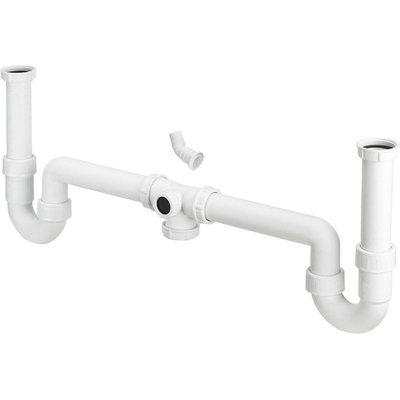 Viega Dubb.Afvoerverb.Met 2 Sifons 1 1/2"X40 Wit