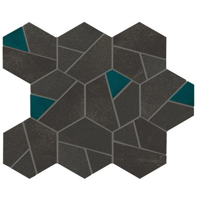 Atlas Concorde Boost Mozaiektegel - 25x30cm - 9mm - gerectificeerd - Porcellanato - Tarmac (Zwart)