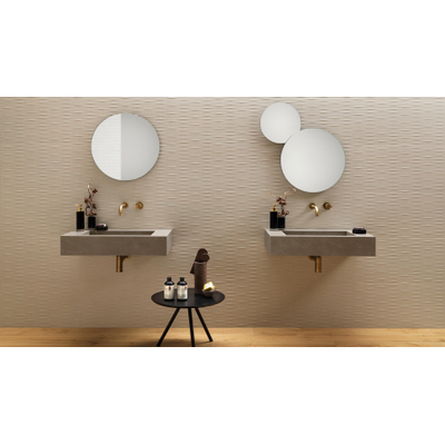 Atlas Concorde 3D Wall Carve Wandtegel - 80x40cm - 8.5mm - gerectificeerd - Whittle Ivory (Beige)