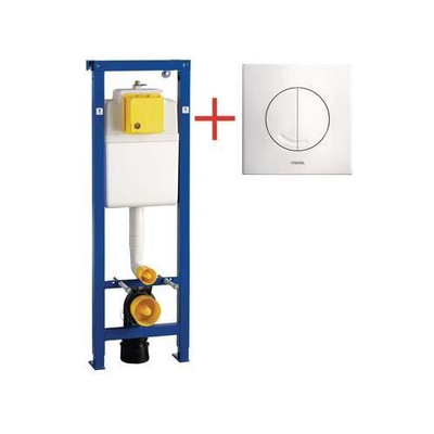 Wisa XS inbouwreservoir - 114-134x38cm - met Argos bedieningspaneel glans wit