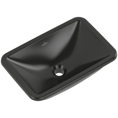 Villeroy & boch Loop & friends onderb.wastafel 45x28cm z/kr.gat m/overl. C+ black