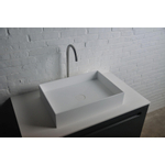 Ideavit Solidjoy opbouw wastafel 50x35x11cm rechthoek 0 kraangaten 1 wasbak Solid surface wit SW85912