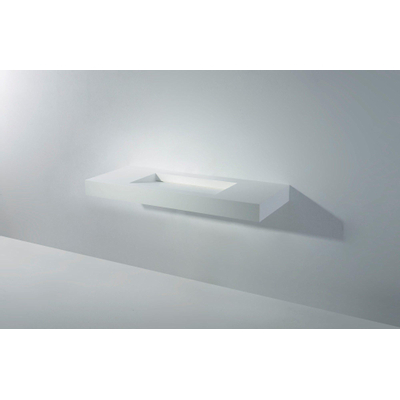 Ideavit Solidsquare Wastafel 120x46x10cm rechthoek 0 kraangaten 1 wasbak Solid surface wit