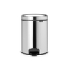 Brabantia NewIcon Pedaalemmer - 5 liter - kunststof binnenemmer - brilliant steel SW237264