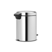 Brabantia pedaalemmer 5 liter newIcon met kunststof binnenemmer brilliant steel OUTLETSTORE STORE26117