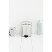 Brabantia pedaalemmer 5 liter newIcon met kunststof binnenemmer brilliant steel OUTLETSTORE STORE26117