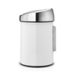 Brabantia Touch Bin Afvalemmer - wand - 3 liter - kunststof binnenemmer - wit SW237272