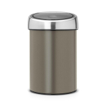 Brabantia Touch Bin Afvalemmer - wand - 3 liter - kunststof binnenemmer - platinum SW237275