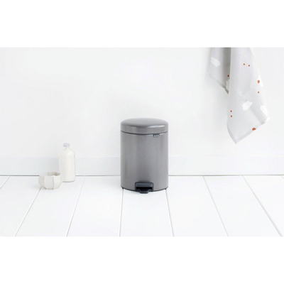 Brabantia NewIcon Pedaalemmer - 5 liter - kunststof binnenemmer - platinum