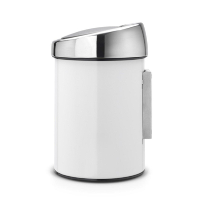 Brabantia Touch Bin Afvalemmer - wand - 3 liter - kunststof binnenemmer - wit