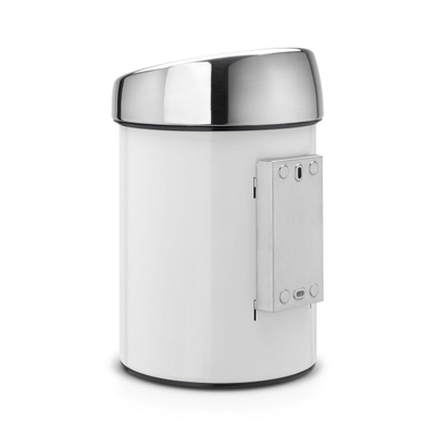 Brabantia Touch Bin Afvalemmer - wand - 3 liter - kunststof binnenemmer - wit