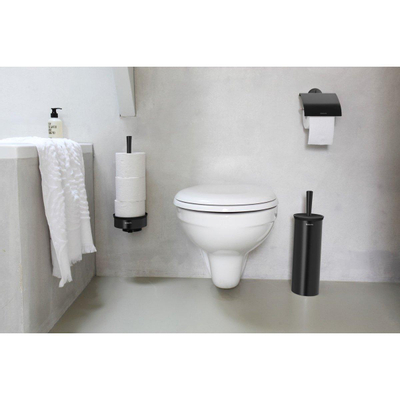 Brabantia Profile Toiletrolhouder - 3 rollen - met beugel - matt black SHOWROOMMODEL