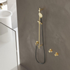Hotbath Cobber glijstang 90cm met wandaansluitbocht 150cm doucheslang en ronde handdouche nikkel glans SW230047