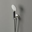 Hotbath Cobber M442 ronde handdouche met wandsteun en uitlaat en doucheslang 150cm nikkel geborsteld SW230090