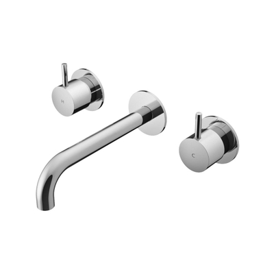 Hotbath Cobber afbouwdeel wastafelmengkraan en 18 cm uitloop geborsteld messing (goud) PVD