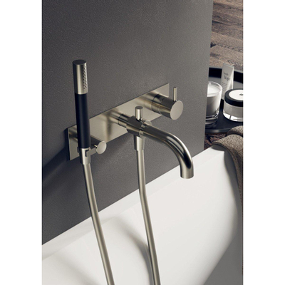Hotbath Cobber afbouwdeel inbouw douche en badmengkraan automatische omstelinrichting met doucheslang en handdouche zwart chroom OUTLET