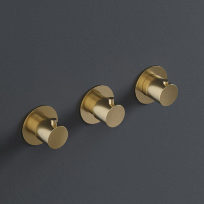 Hotbath Cobber Inbouw douche thermostaat met 2 stopkranen horizontale plaatsing verouderd ijzer