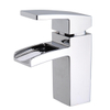 Wiesbaden Rombo wastafelkraan waterval met clickwaste chroom SW10593