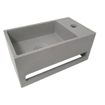 Wiesbaden Julia fonteinset Solid Surface 35x20x16cm betonlook links incl Amador fonteinkraan chroom SW794342