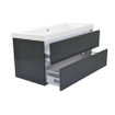 Wiesbaden Vision onderkast met 2 laden 100 x 46 cm hoogglans grijs SW95817