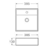 Xellanz Larx wastafel 38.5x38.5x13cm wit SW62642