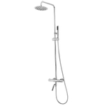 Xellanz Caral eco thermostatische badmengkraan met regendoucheset opbouw chroom SW95639