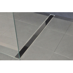 Wiesbaden glasrooster voor douchegoot 90 x 7 cm glanzend zwart SW10719