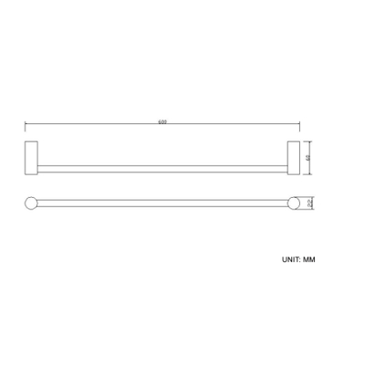 Wiesbaden Ida enkele handdoekrek 60cm chroom