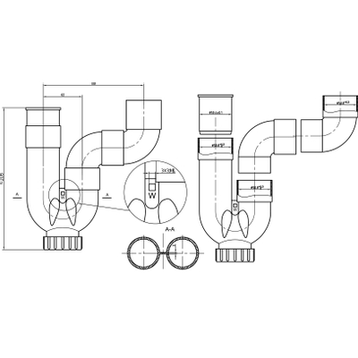 Riko Sifon 50 mm PVC