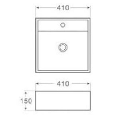 Xellanz Larx wastafel 41x41x15cm wit