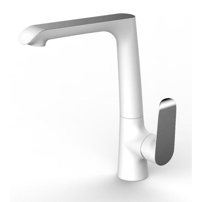 Wiesbaden Tarma eenhendel keukenkraan wit/chroom