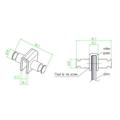 Wiesbaden Dubbele handdoekhaak voor douchewand chroom