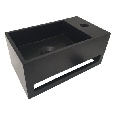Wiesbaden Julia fontein rechts Solid surface 35 x 20 x 16 cm mat zwart