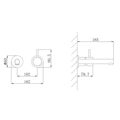 Wiesbaden Style wastafelkraan inbouw mat zwart