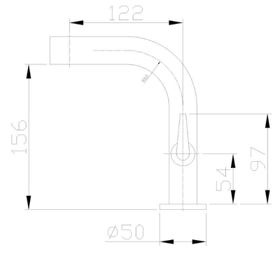 Wiesbaden Alpha toiletkraan staand plat chroom