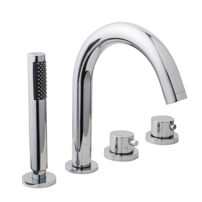 Wiesbaden Caral 4-gats badrandthermostaat afbouwset chroom